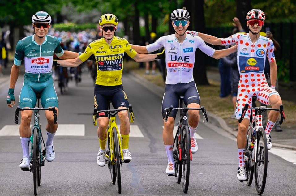 Los 4 campeones. Vía: ASO/ Le Tour