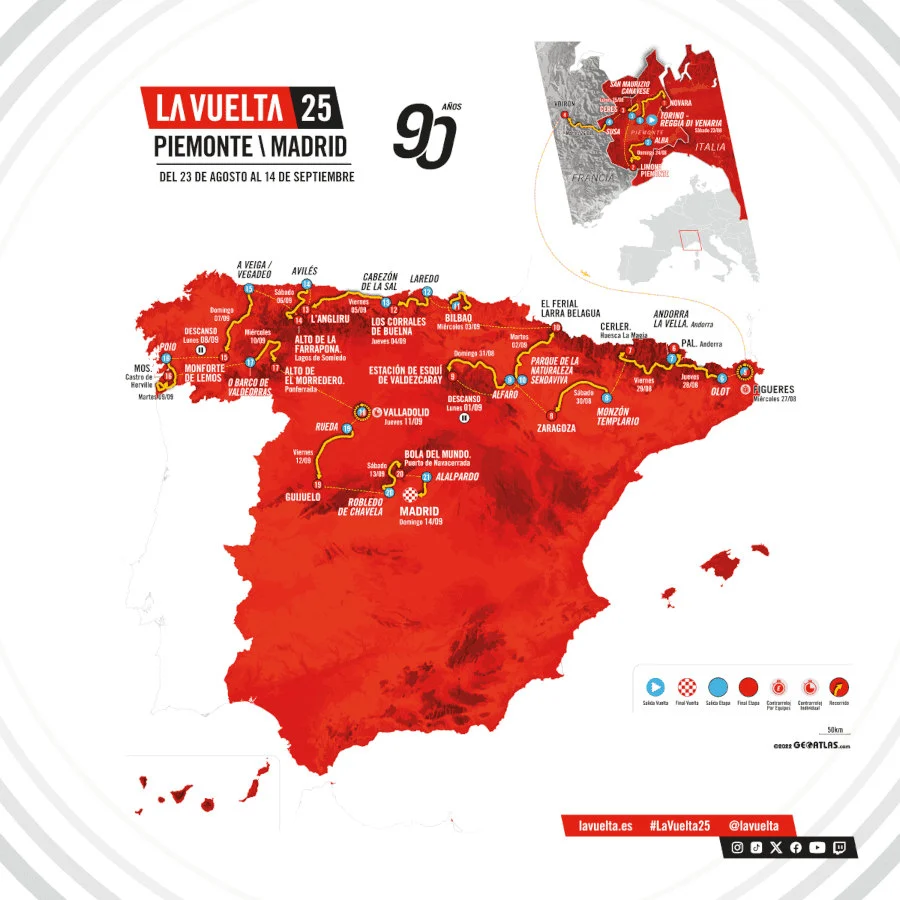 Recorrido de La Vuelta a España 2025